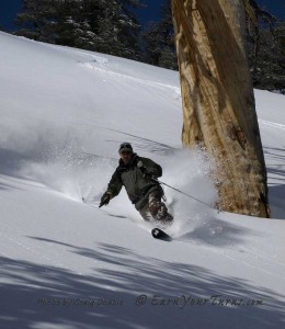 Shredding the effects of chemo, John Holleman rips fresh pow. 