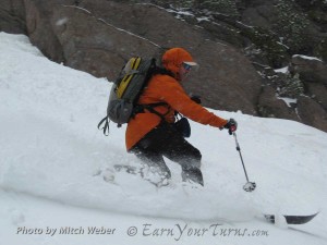 Rippin' fresh in humid conditions at Mammoth Mountain with the New Telemark Norm.