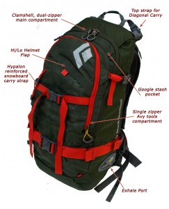 The Outlaw AvaLung™ pack for backcountry skiers and snowboarders