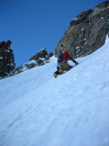 First rule of steep snow -same as the last: Don't fall. 