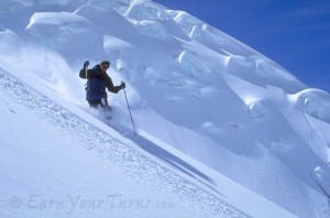 It's always knee deep powder when you telemark.