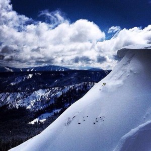 Kris Thomas drops off Anderson Ridge near Sugar Bowl.