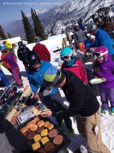 Bar BQ outside the ski barn at Powder Mountain.