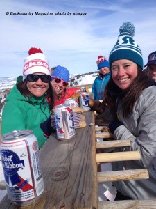 Snow Sista's sipping PBR's.