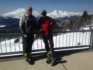 The BC boot test team - Bob Egeland and Dostie at Mt. Bachelor, OR.
