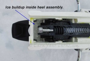 Hidden from view, ice inside can prevent the heel from switching to tour, or to turn mode.YMMV.