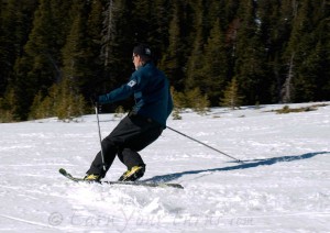 JFB testing the flex of NTN boots at Sugar Bowl, Jan. 2014