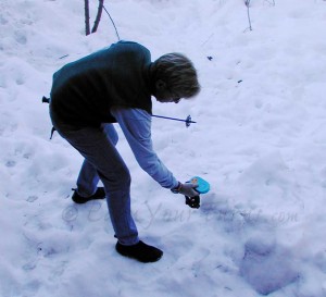 The author performing a grid search very near the burial location.