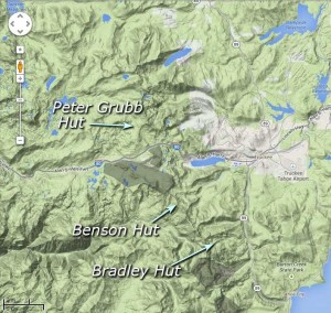 Existing Sierra Club Huts near Lake Tahoe.