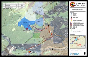 Map from USFS draft decision show location of Weber Hut with proposed trail access.