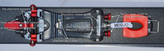 Features of the Meidjo telemark binding