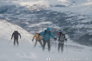 Skinning up in howling winds at 70° north.