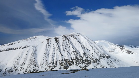 Mts. Lincoln, Democrat, and Bross late May 2015. Photo by James Kennedy.