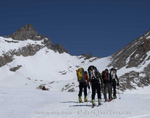 Heading to Milestone Col on the Sierra High Route in May 2011.