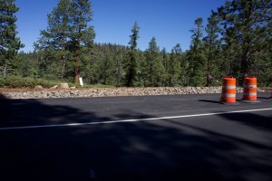 It doesn't look like much, but those rocks form a barrier you can't drive over. Thanks to local complaints, the Jakes parking spot is now paved and officially permanent.