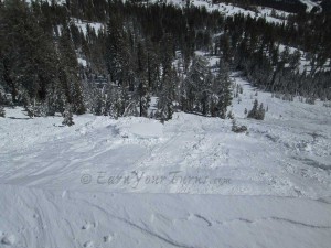 Skier triggered avalanche on Mt. Judah, California.