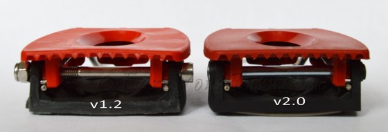 Heel unit of v1.2 compared to v2.0. 