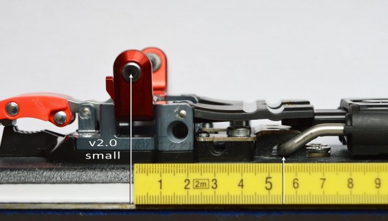 Position of the tele tension vector for v2.0 is approx. 55mm behind pin-line.