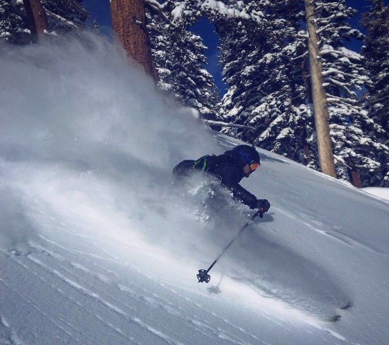 The author enjoying a "normal" snowpack in Tahoe.